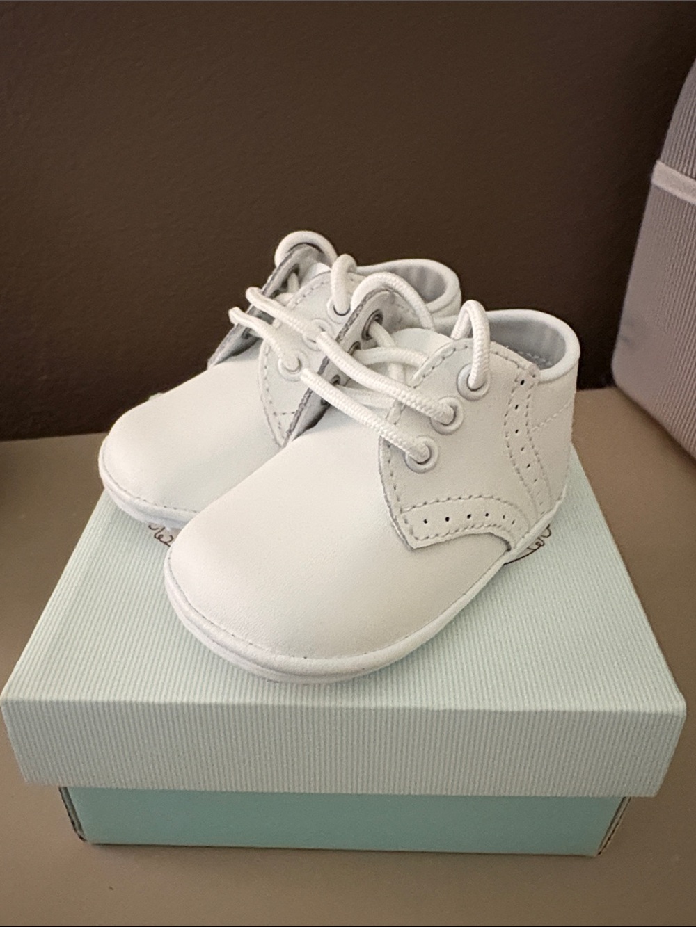 Angel White Baby Lace-Up Walker Shoes